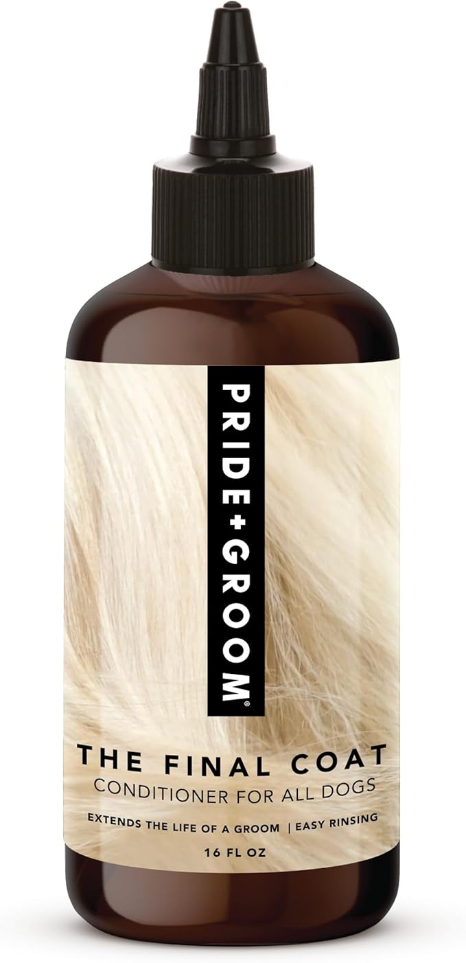 Pride and Groom The Final Coat Dog Conditioner – Formulated with All Natural Ingredients to Untangle and Nourish Any Coat for Improved Manageability and Long Lasting Shine – 16oz