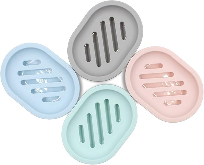 Topsky 2-Pack Soap Dish with Drain, Soap Holder, Soap Saver, Easy Cleaning, Dry, Stop Mushy Soap (Green)