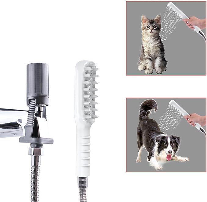 Pet Shower Sprayer – Bathing Sprayer Massage Showerhead For Dogs, Pet Showerhead For Combing And Grooming | Ideal For Garden, Yard, Bathroom, Camping, Outdoor Cleaning, Pets Care, Bath Time, Travel