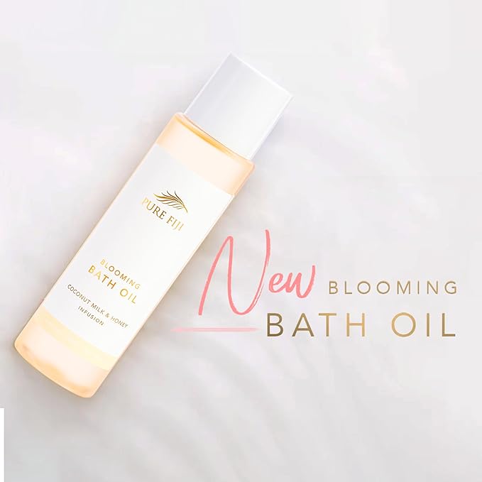 Pure Fiji Bath Oil, Conditioning Body Moisturizer with Natural Ingredients Bath Essential for Women Moisturizing Bath & Body Oil - Coconut Milk & Honey (8oz/236ml)