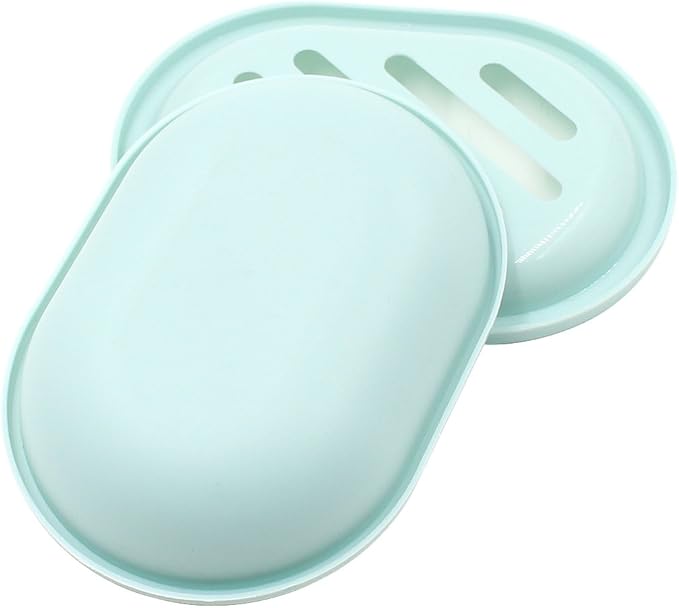 Topsky 2-Pack Soap Dish with Drain, Soap Holder, Soap Saver, Easy Cleaning, Dry, Stop Mushy Soap (Green)