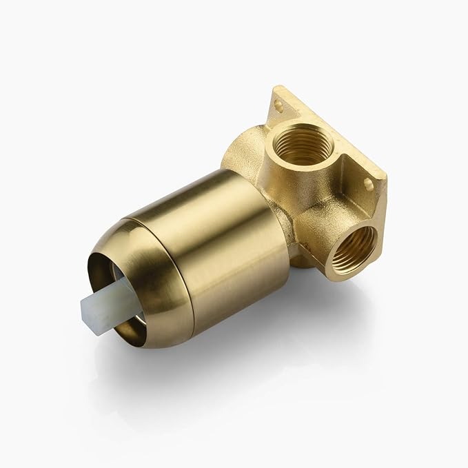 sumerain Brushed Gold Shower Faucet Set with 8 Inches Stainless Steel Rain Shower Head, Solid Brass Rough In Valve
