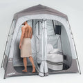 Camping Shower Tent Deluxe Changing Room Easy Set Up Privacy Shelter,Large Toilet Tent with Floor Drain Design for Beach, Camping,Hiking with Stakes and Ropes for Stability