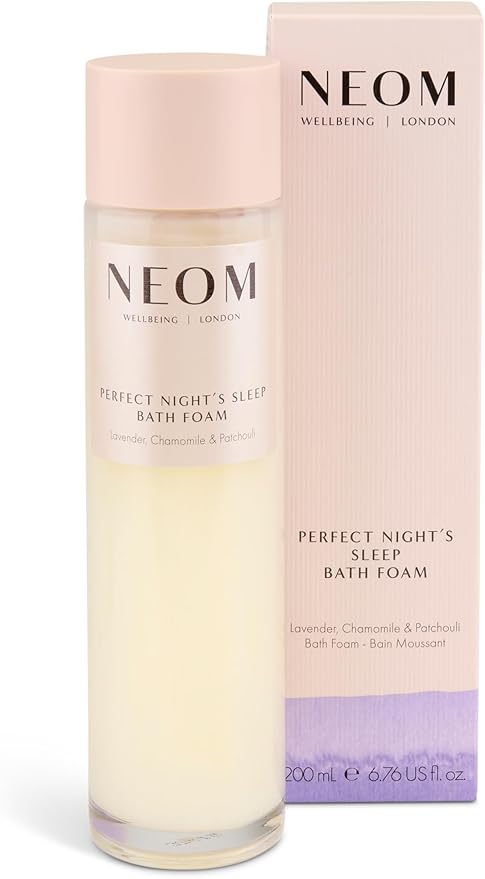 NEOM Perfect Night's Sleep Bath Foam, 200ml I Lavender, Sweet Basil & Jasmine I 100% Natural Fragrances I 16 Other Essential Oils I Soothing Aloe and Sweet Almond Oil I Blended in The UK