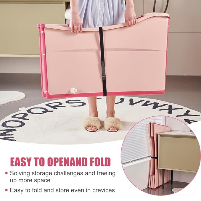 Large Foldable Bathtub for Toddler Collapsible Baby Bathtub Portable Bath tub Lightweight for Children Twins Petite Adult