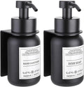 2-Pack Shower Soap Dispenser Set with Pump and Wall Mount, 8.5 Oz Soap and Lotion Dispenser Set with Waterproof Labels,Black