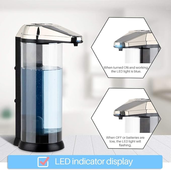 Secura 17Oz Automatic Liquid Soap Dispenser, Touchless Battery Operated Hand Soap Dispenser with Adjustable Soap Dispensing Volume Control Dial