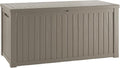 TARKARI 180 Gallon Lockable Resin Deck Box, Waterproof & UV-Resistant Outdoor Storage Box for Outdoor Cushion Storage, Garden Tools & Pool Accessories Storage, Gray