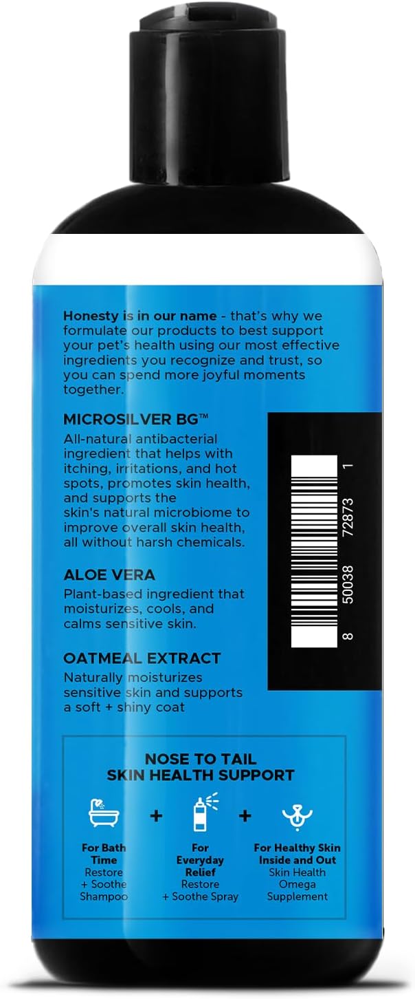 Pet Honesty Restore + Soothe 2 in 1 Shampoo + Conditioner for Sensitive Skin for Dogs & Cats - Dog Skin and Coat Supplement - Soothes Itching, Irritation and Hot Spots (Coconut) - 16oz
