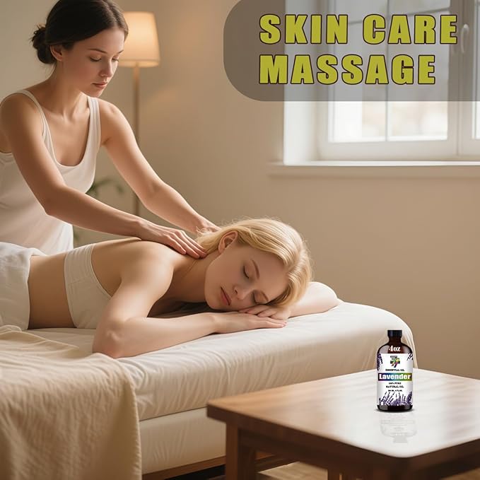 Lavender Essential Oil (4 oz/120 ml) — Lavender Oils for Aromatherapy, diffusers, humidifiers, Home fragrances, DIY Skincare, soap Making, DIY Candle Making, Relaxation, Yoga, and Meditation