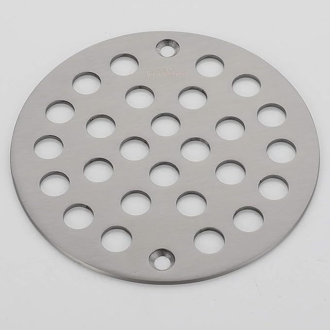 4-Inch Screw-in Shower Drainer Cover Replacement Floor Strainer Floor Drain Brushed Nickel