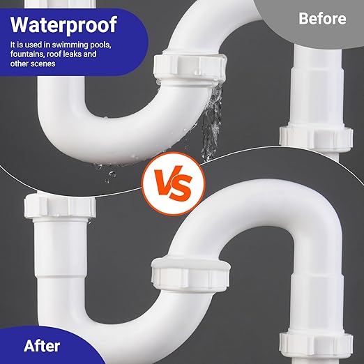 Moldable Silicone Putty, Waterproof, Stay Pliable,Good Plasticity for Repair and Fill Various Gaps in Bathrooms, Fountains, Water Pipes, Walls (Black)
