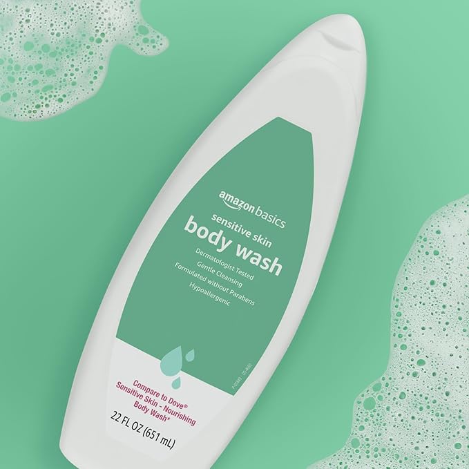 Amazon Basics Body Wash for Sensitive Skin, Hypoallergenic 22 fl oz (Pack of 1)