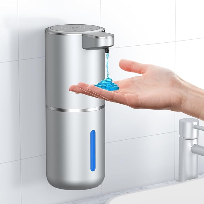 Automatic Soap Dispenser Touchless Automatic Liquid Soap Dispenser 4 Adjustable 1500mAh Soap Dispensing Levels Wall Mount for Kitchen and Bathroom