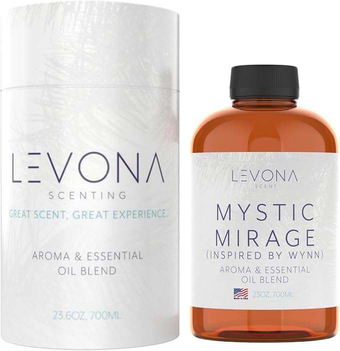Levona Scent Essential Oil - Fresh Aroma for Home, Office, Hotel & Spa, Ideal for Humidifiers & Diffusers, Hotel Fragrance with Lemon & Green Melon - 700ml / 23 fl oz, Mystic Mirage