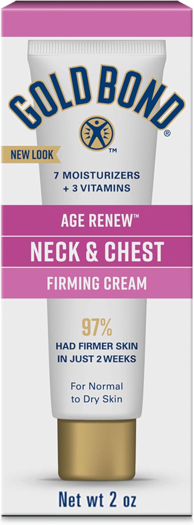 Gold Bond Age Renew Crepe Corrector Body Lotion, Replenishing & Smoothing Formula, 8 oz. & Age Renew Neck & Chest Firming Cream, 2 oz., Clinically Tested Skin Firming Cream