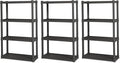 Sterilite 3-Pack 4 Shelf Unit, Heavy-Duty Shelving Storage and Utility Rack - Standing Plastic Organizer Shelves for Kitchen, Bathroom, and Garage