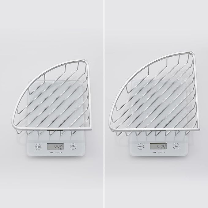 [2 Pack] Corner Shower Caddy Organizer, SUS304 Stainless Steel Heavy Duty Rust-Proof Shelf Holder, Wall Mounted Storage Rack for Bathroom Kitchen, Polished Chrome
