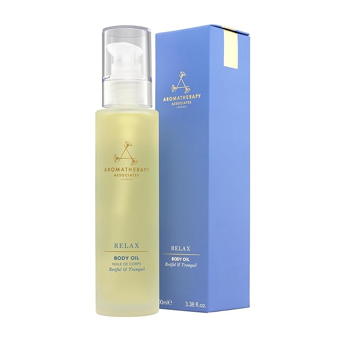 Aromatherapy Associates Relax Body Oil. Luxurious Blend of Oils for a Nourished Body. Made with Vetivert, Chamomile and Ylang Ylang Essential Oils (3.4 fl oz)