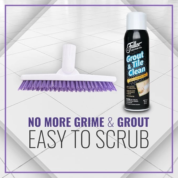 Fuller Brush Tile Grout E-Z Scrubber + Tile & Grout Cleaner - Lightweight Multipurpose Power Surface Scrubber & Cleaner Brush - Perfect for Cleaning Hard to Reach Areas