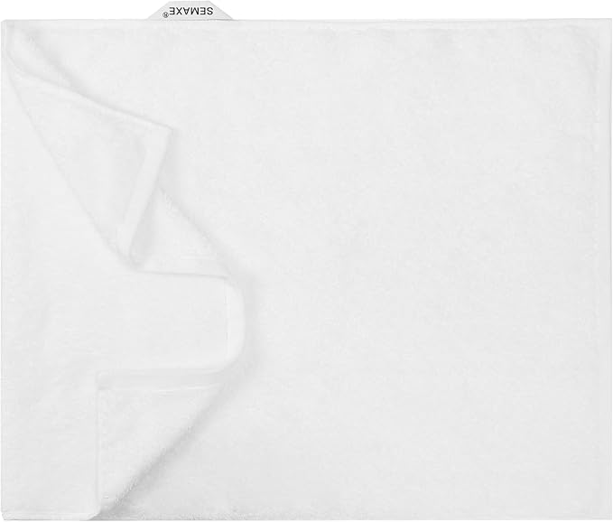 SEMAXE Hand Towel for Bathroom, 100% Combed Cotton Towel with Hanging Loop, Hotel Quality Absorbent Towel, Solid Colored Simple Style, 1 Pc White Hand Towel, 550 GSM, 27" L x 16" W