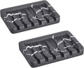 2PCS Self Draining Soap Dish - Marble Look Soap Holder Tray Savers Box Container Sponge Holder for Bathroom Shower Kitchen, Black