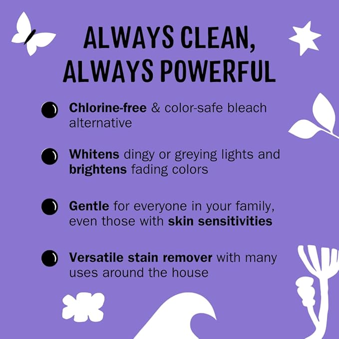 Molly's Suds Oxygen Whitener | Powerful Bleach Alternative, Chlorine Free & Color Safe | Brightens Whites and Removes Stains (Lavender Essential Oil - 79 oz)