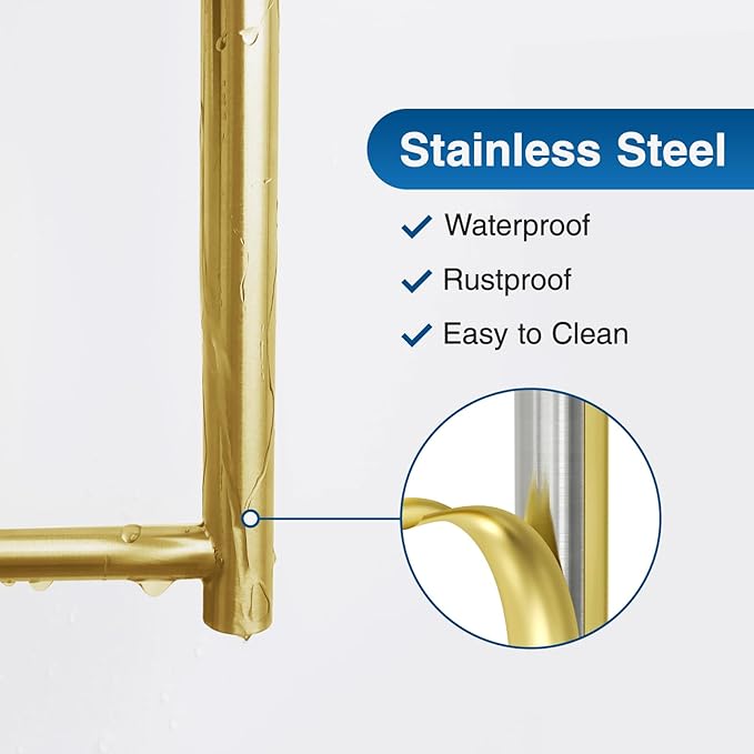 Paper Towel Holder - Self-Adhesive or Drilling, Gold Wall Mounted Rack - SUS304 Stainless Steel Kitchen Roll Holder Under Cabinet (2 Pack)