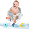 Inaya Baby Bath Seat for Babies 6 Months & Up, Non-Slip, Safe and Comfortable Bathub Chair for Sitting-Up, Ideal Open Design – Essential Bath Time Support (Grey)