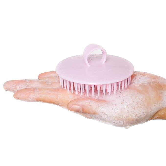 4Pack Hair Scalp Exfoliator Brush Dandruff Cleaning Brush, Flexible Scalp Massager, Shower Shampoo Brush for Home, Office, Travel and Pets