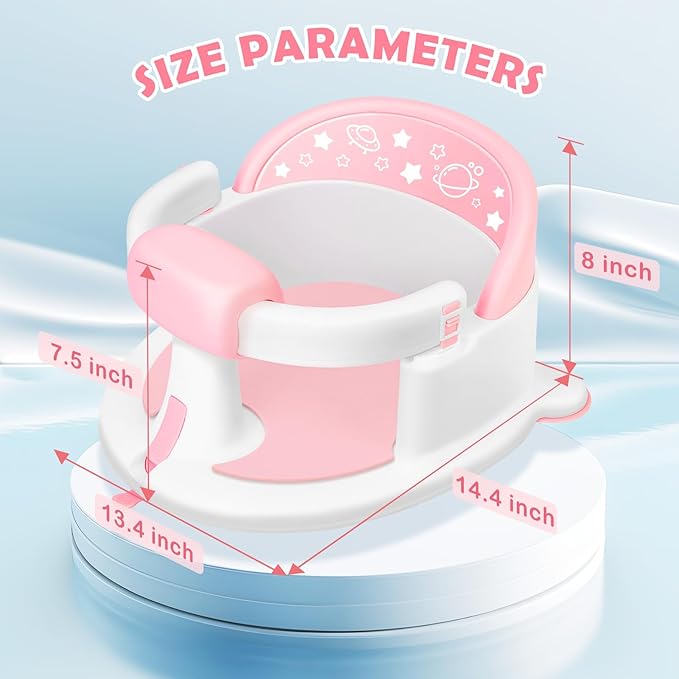 Baby Bath Seat for Babies 6 Months & up,Baby Bath Seat,Non-Slip Toddler Bath Seat, Sit Up Bath Seat for Baby,Safe Infant & Newborn Bathtub Chair with Soft Cushion,Pink