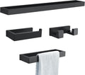 TNOMS Black Towel Bar Set, 4-Pieces Bathroom Hardware Set Modern Bathroom Towel Holder Set SUS304 Stainless Steel Wall Mounted Towel Rack Set,23.6 Inch