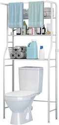 UDEAR 3-Tier Over The Toilet Rack,Bathroom Shelf Space Saver,Corner Stand Storage Organizer Accessories,The Washing Machine,with Hanging Rod,Tower Shelf,White