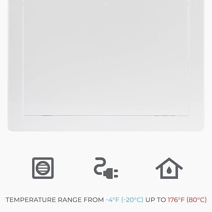 10x13 Inch White Access Panel – ABS Plastic Rectangular Wall & Ceiling Access Door for Plumbing Electrical HVAC – Easy Install Indoor Panel for Drywall Home Improvement and Maintenance