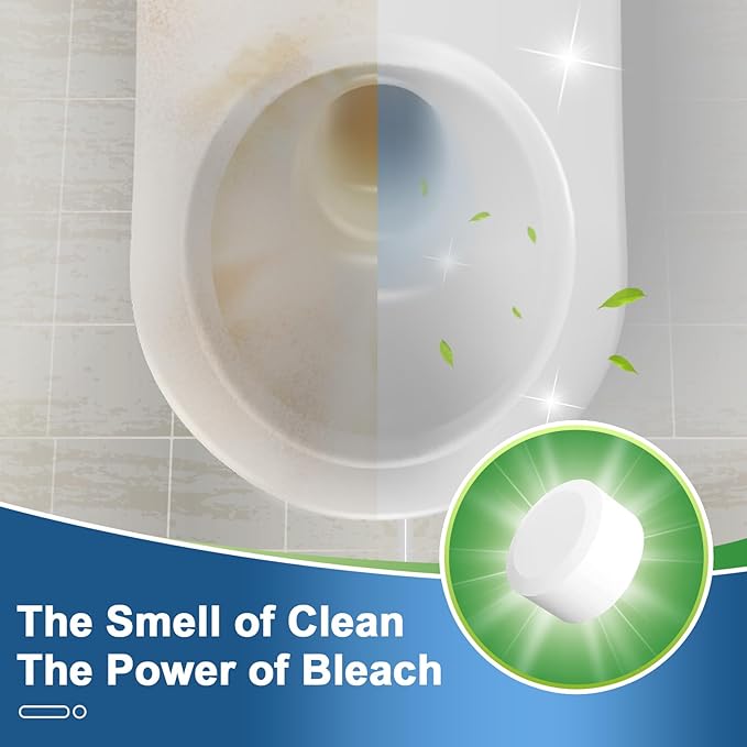 Toilet Bowl Cleaner Tablets with Bleach 12 PACK Powerful Formula to Eliminate Limescale & Rust
