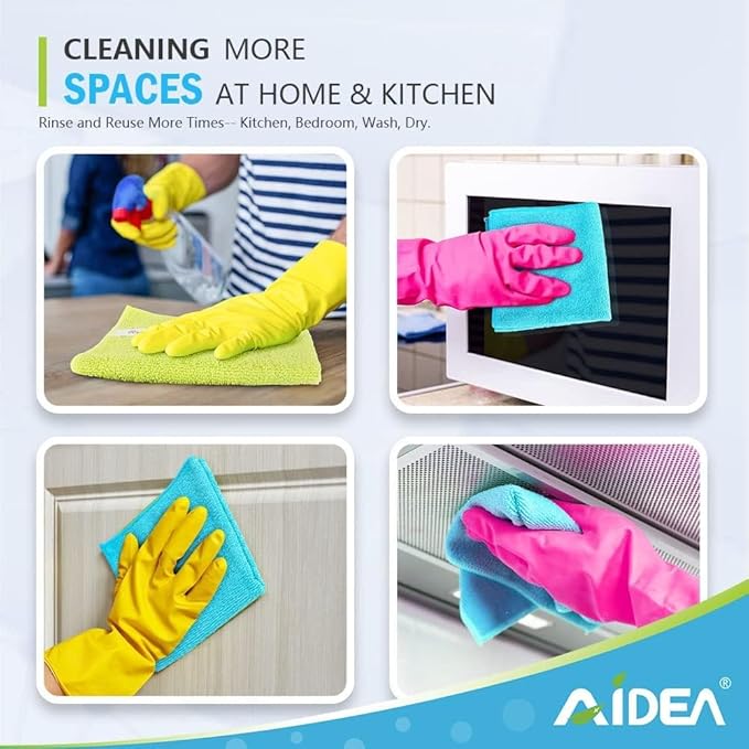 AIDEA Microfiber Cleaning Cloth-150PK, Soft Microfiber Towels for Cars, Absorbent Cleaning Rags, Lint-Free Streak-Free Wash Cloths for House, Kitchen, Window(12in.x12in)