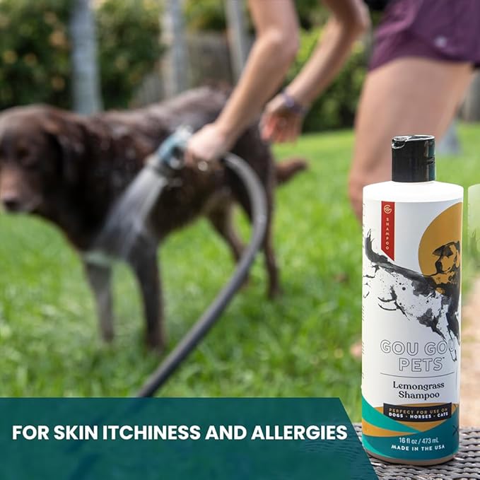 Holistic, Natural and Clean Pet Care Lemongrass Shampoo: Veterinarian Recommended - Hydrate Your Pet’s Coat With Our Hypoallergenic Shampoo For Dogs, Cats and Horses - Made in USA - 16 oz