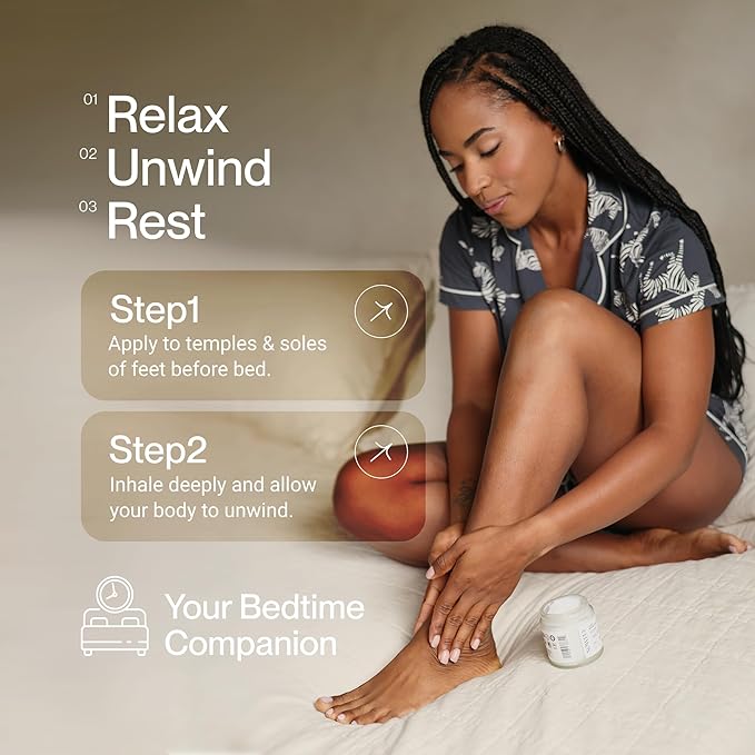 Sleep Aid Magnesium Cream - Valerian Root & Passionflower for Calm - Natural Night Balm for Anxiety & Restful Sleep - With Lavender Oil for Calm Before Bed and Evening Relaxation