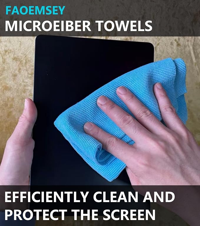 Microfiber Towels,10-Pack,16"x16",420GSM Edgeless,Soft Absorbent,Professional Polishing,Wax Removal,Car Detailing,Home Cleaning Rays,Sky Blue