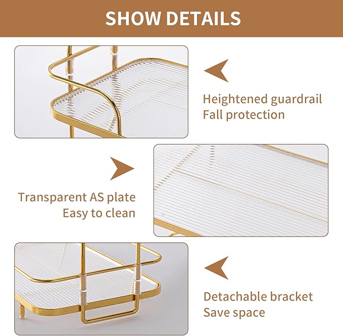 Seoneiro 2 Tier Corner Bathroom Counter Organizer, Cosmetic Skincare Organizer, Bathroom Countertop Perfume Tray Vanity Organizer, Kitchen Spice Corner Storage Shelf