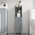 Bathroom Storage Cabinet, Small Corner Floor Cabinet with Door and Shelves, Narrow Toilet Paper Holder, Bathroom Organizer with Adjustable Shelf, for Small Spaces, Gray BC08221GR