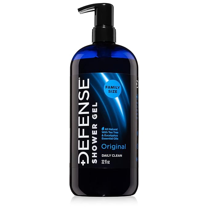 Defense Soap Tea Tree Body Wash | All Natural Organic Shower Soap for Athletes | Odor Control & Skin Fungal Protection for Sports, Post Workout & Recovery - 32 oz