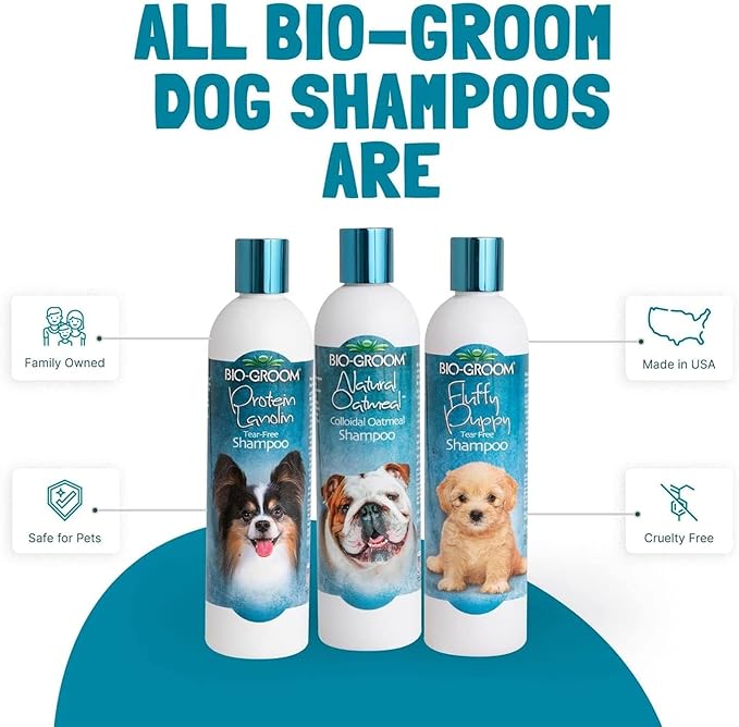 Bio-Groom Oatmeal Dog Shampoo - for Allergies and Itching, Cruelty-Free, Dog Bathing Supplies, Puppy Shampoo for Sensitive Skin, Made in USA, Anti-Itch Dog Products - 12 fl oz 2-Pack