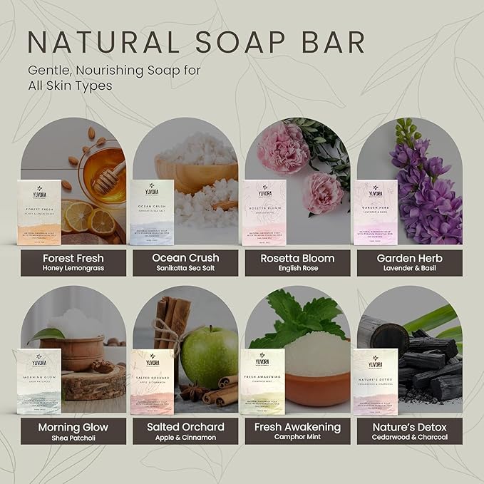 Handmade Women’s Body Soaps 5 OZ Pack of 4 – Long-Lasting Natural Bar Soap – Luxurious Aromatherapy Scents – Moisturizing Herbal Skincare – Gift Set – The Pure Balance