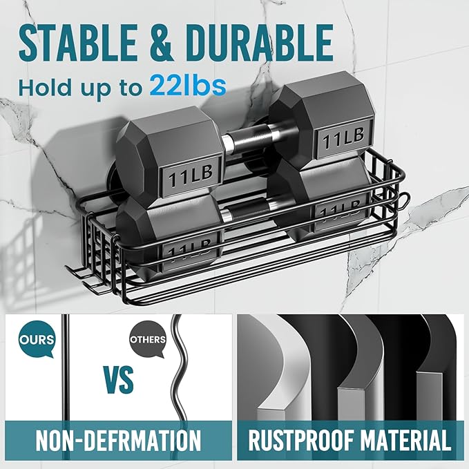 TAILI Shower Caddy Suction Cup 2 Pack with Hooks & Soap holder, Heavy Duty Shower Organizer for Bathroom, No Drilling Bathroom Organizer with Large Capacity, Black Metal Storage Basket