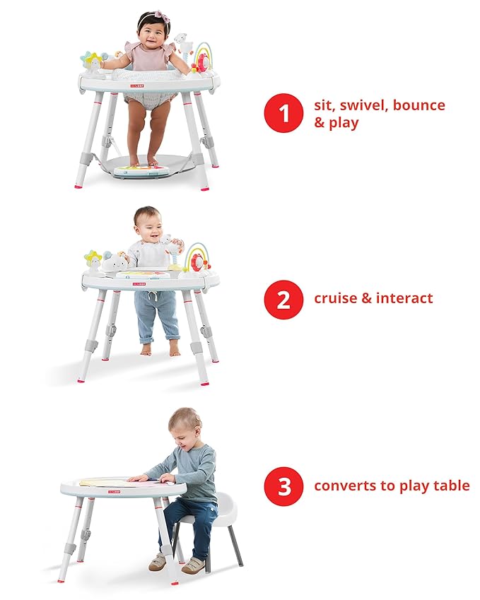 Skip Hop Baby Activity Center: Interactive Play Center with 3-Stage Grow-with-Me Functionality, 4mo+, Silver Lining Cloud