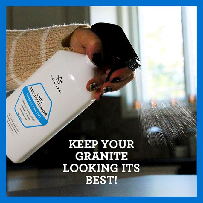 TriNova Granite Cleaner & Polish Gallon Refill for Daily Use - Made in USA, Enhances Shine, Streak-less - for Counter-tops, Marble, Stone, Bathroom Tile Kitchen, & Islands - 128 fl oz
