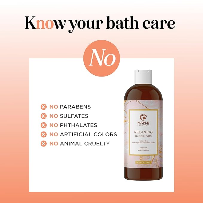 Luxurious Lavender Bubble Bath for Women - Sulfate Free Lavender Vanilla Bath Bubbles for Women Relaxing Bath Foam with Chamomile Calendula and Sage - Aromatherapy Bubble Bath Foaming Bath Oil for tub