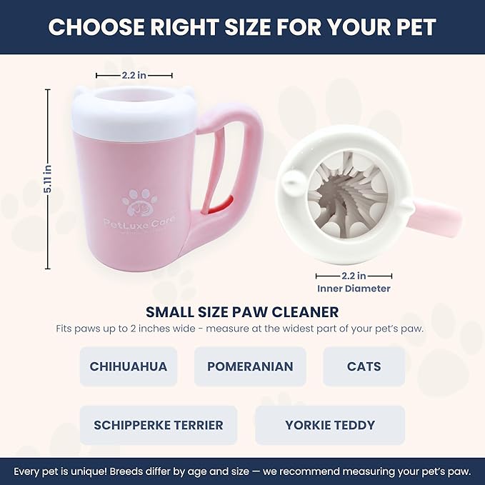 Dog Paw Washer Kit - Includes Paw Cleaner Cup, Towel, Pet Bath Brush & Moisturizing Balm - Dog Foot Washer for Muddy Paws, ideal for Small & Medium Dogs (Pink, Small)