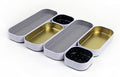 Three by Three Seattle 6 Piece Shallow Metal Organizer Tray Set for Storing Makeup, Stationery, Utensils, and More in Office Desk, Kitchen and Bathroom Drawers (1 Inch, Gold Dots and Stripes)